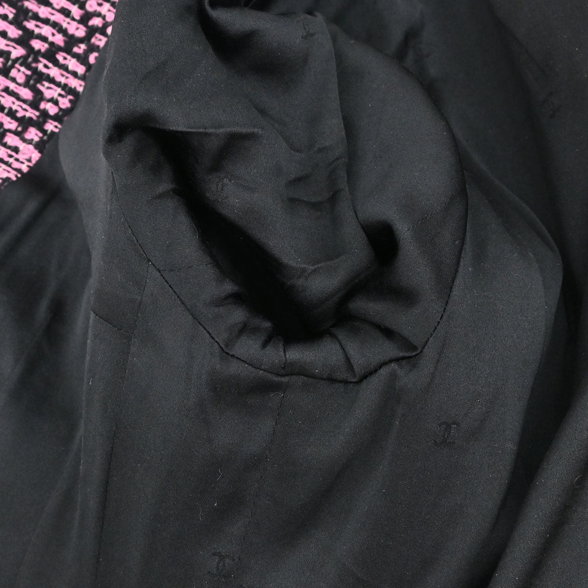 Chanel 1995 Collarless Tweed Jacket Pink Black #40