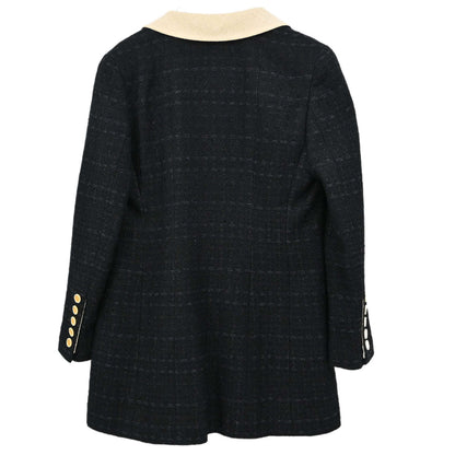 Chanel 2002 Double Breasted Tweed Jacket Black #44