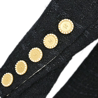 Chanel 2002 Double Breasted Tweed Jacket Black #44
