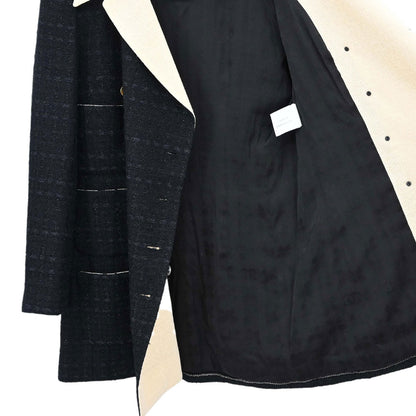 Chanel 2002 Double Breasted Tweed Jacket Black #44