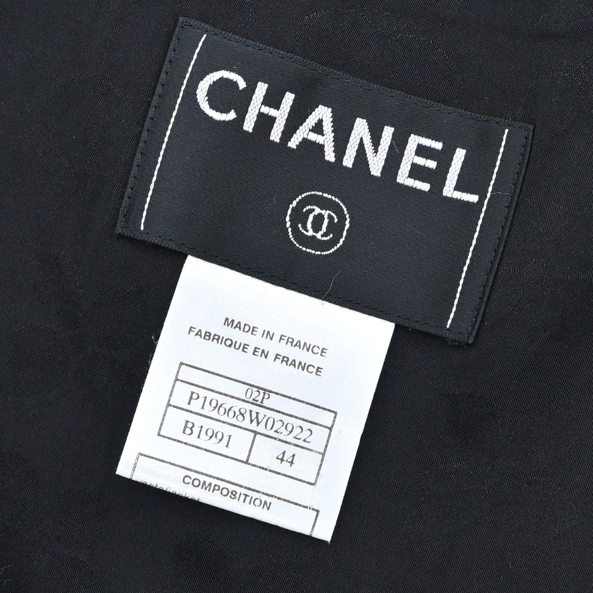 Chanel 2002 Double Breasted Tweed Jacket Black #44
