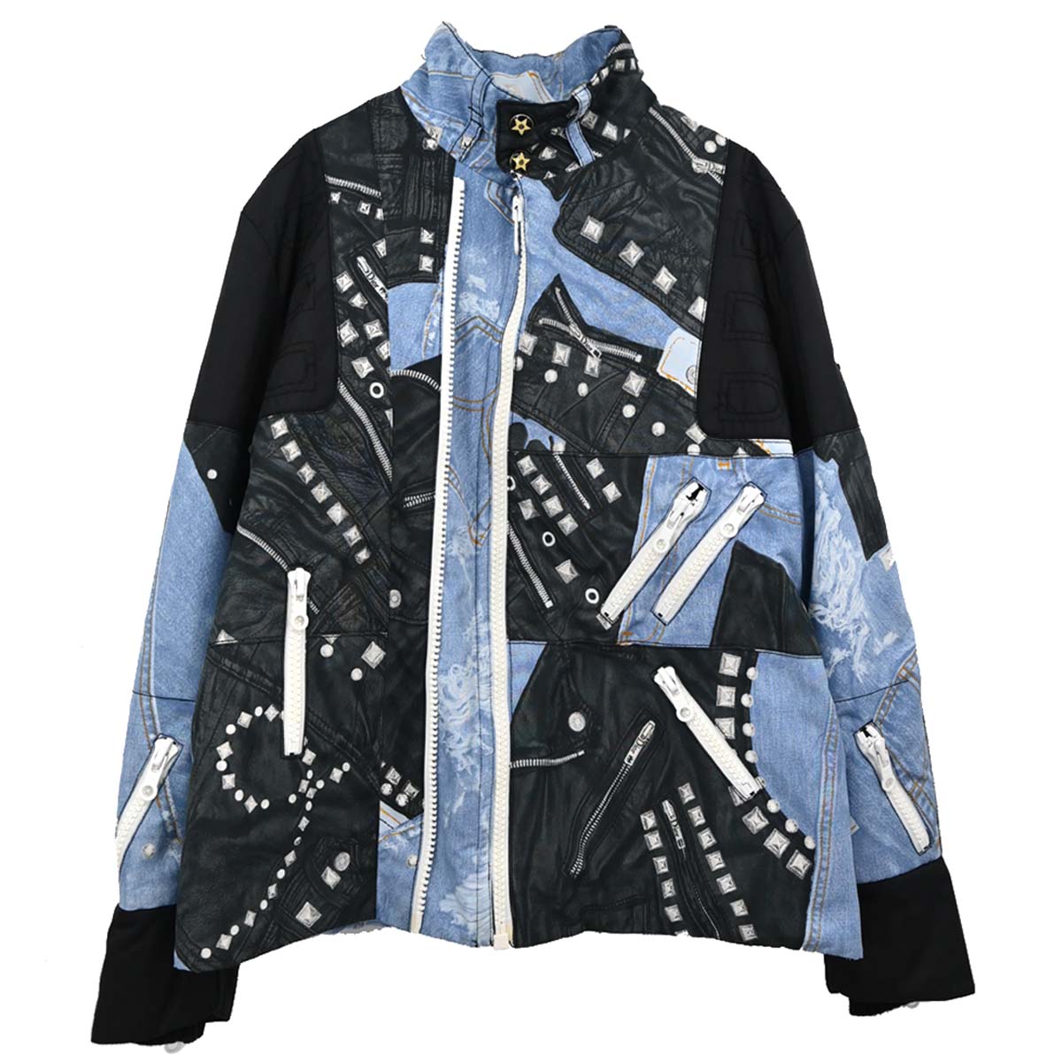Christian Dior 2004 Zip Up All-over Print Jacket Light Blue #44