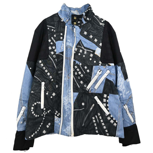 Christian Dior 2004 Zip Up All-over Print Jacket Light Blue #44