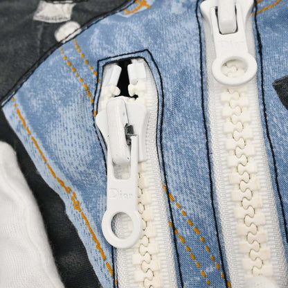 Christian Dior 2004 Zip Up All-over Print Jacket Light Blue #44