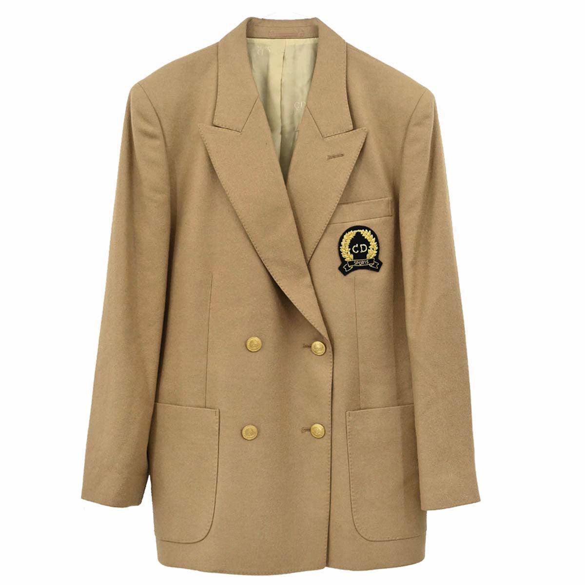 Christian Dior Sports Double Breasted Emblem Jacket Beige #L