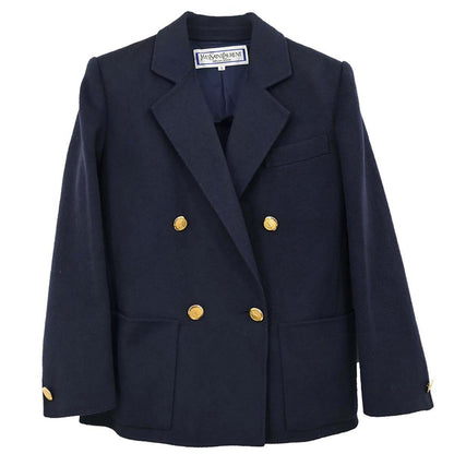 Yves Saint Laurent Double Breasted Jacket Navy #S