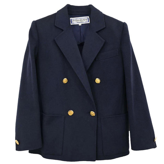 Yves Saint Laurent Double Breasted Jacket Navy #S