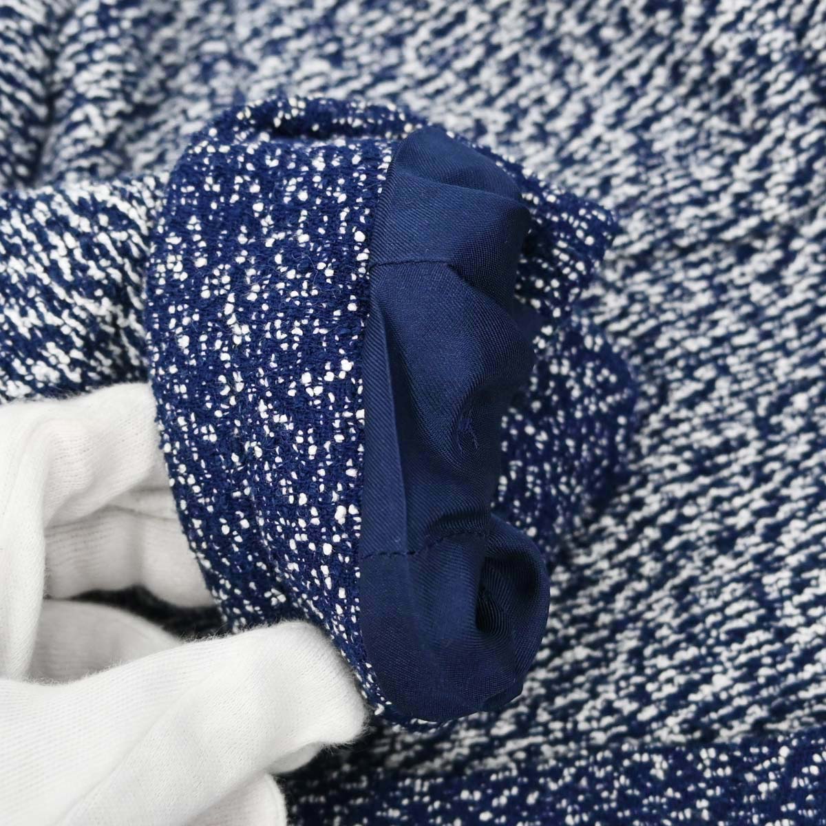 Chanel 1997 Setup Suit Jacket Skirt Tweed Navy #42
