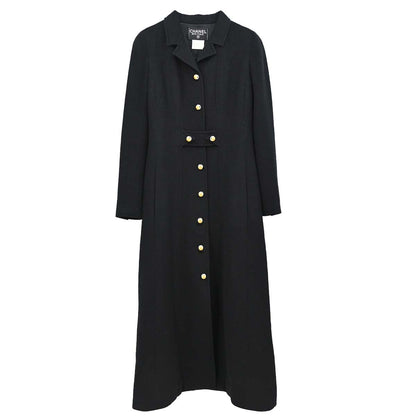 Chanel 1996 Long Coat Black #38