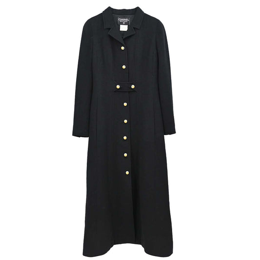 Chanel 1996 Long Coat Black #38