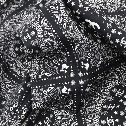 Chanel 2014 All-over Print Blouse Shirt Navy #46
