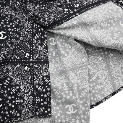 Chanel 2014 All-over Print Blouse Shirt Navy #46