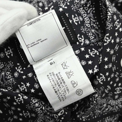 Chanel 2014 All-over Print Blouse Shirt Navy #46