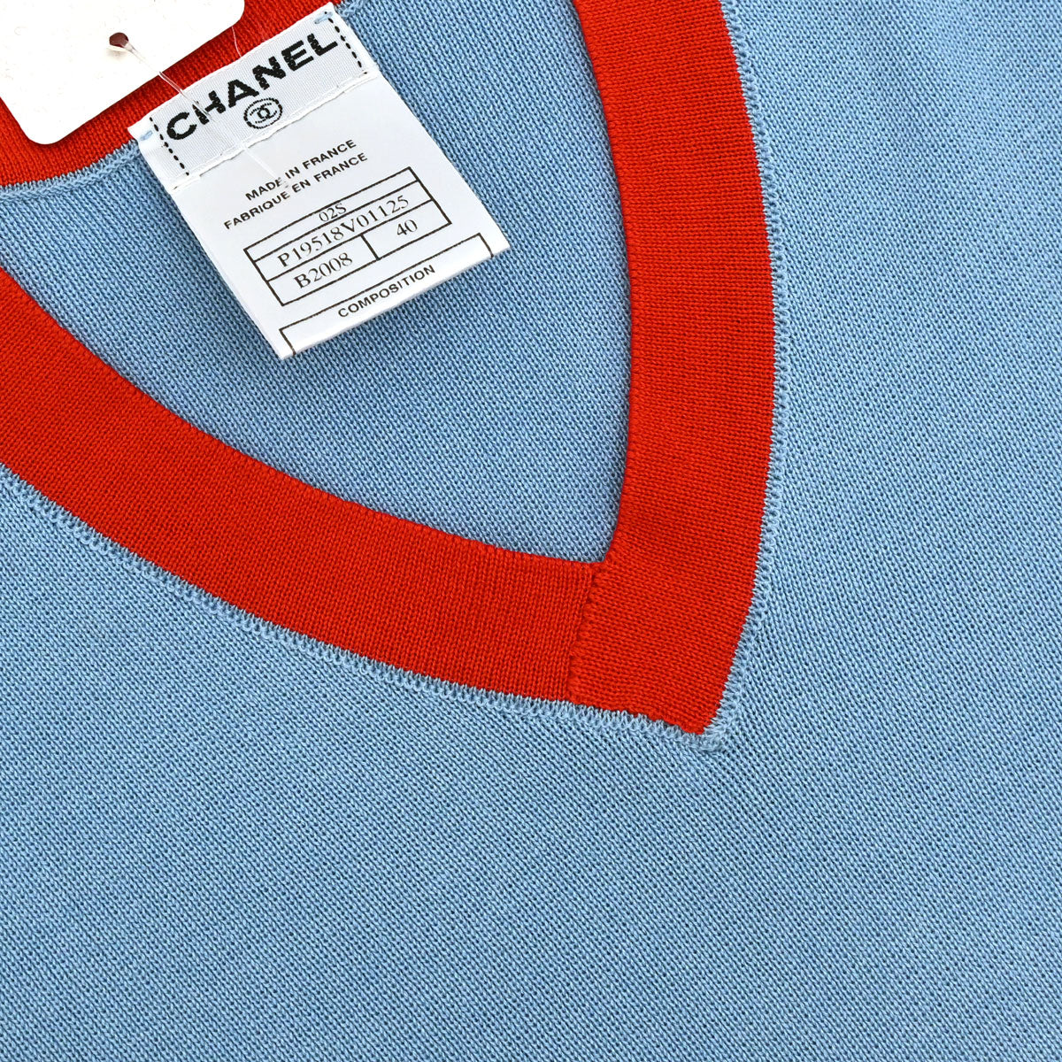 Chanel 2002 Long Sleeve T-shirt Top Light Blue #40