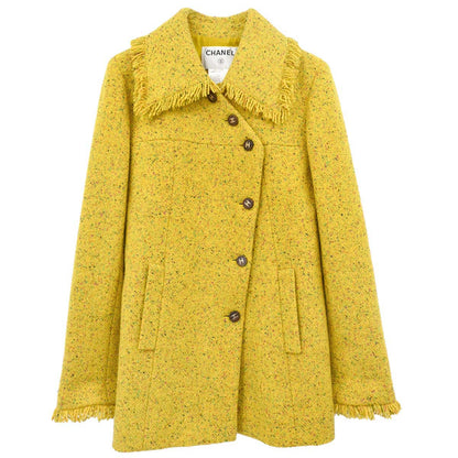 Chanel 2001 Coat Tweed Yellow #36