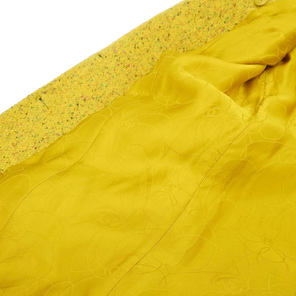 Chanel 2001 Coat Tweed Yellow #36