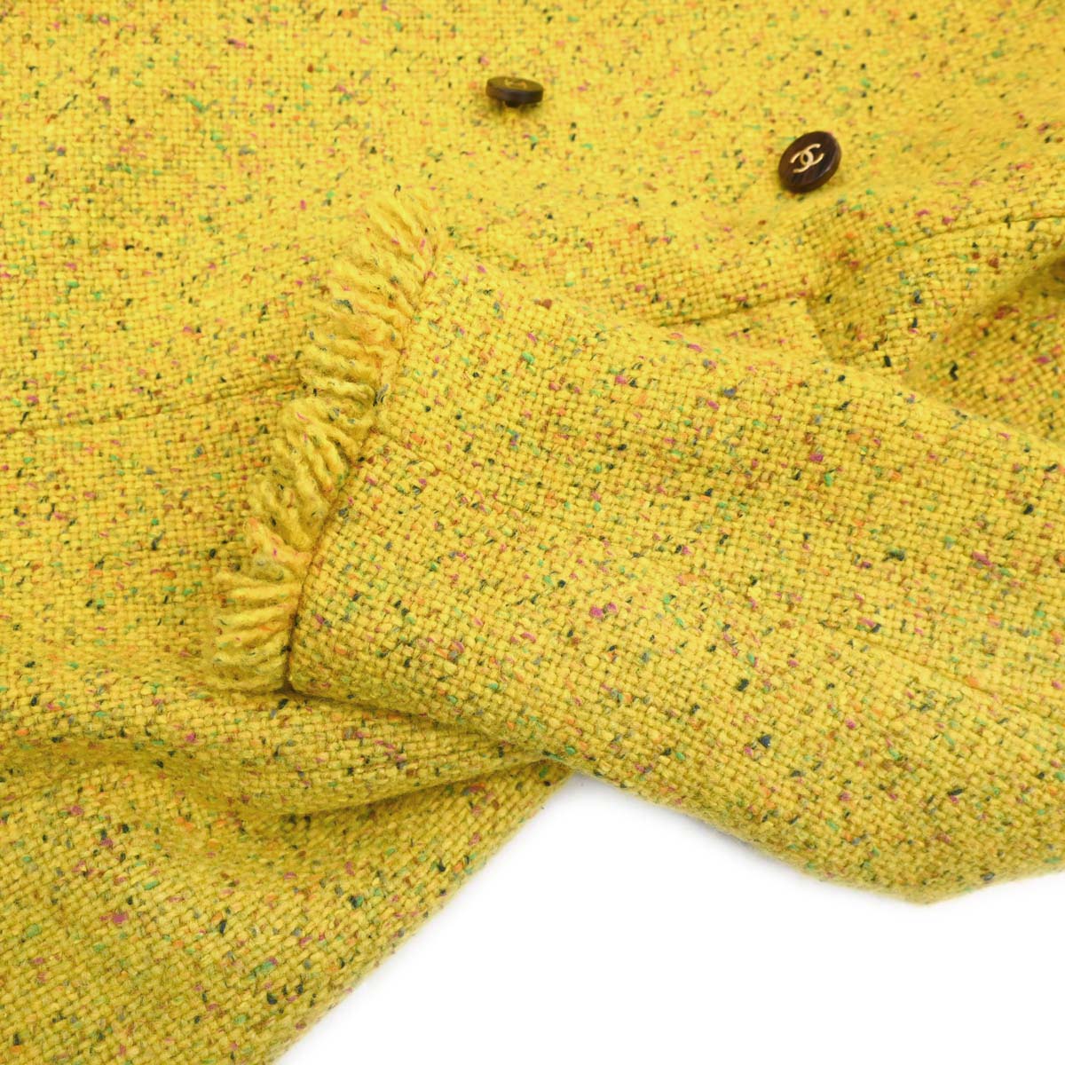 Chanel 2001 Coat Tweed Yellow #36