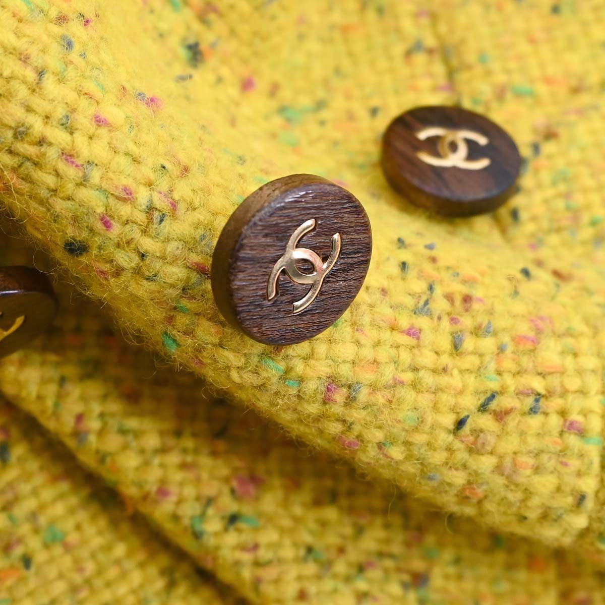 Chanel 2001 Coat Tweed Yellow #36