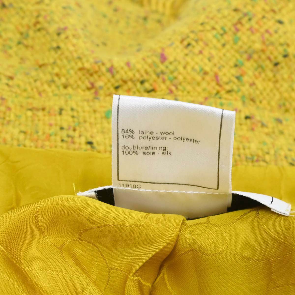 Chanel 2001 Coat Tweed Yellow #36
