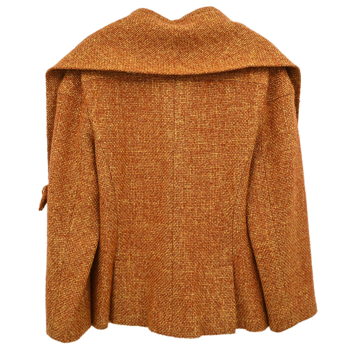 Chanel 2001 Collarless Tweed Jacket Brown #38