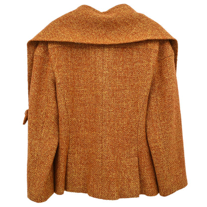 Chanel 2001 Collarless Tweed Jacket Brown #38