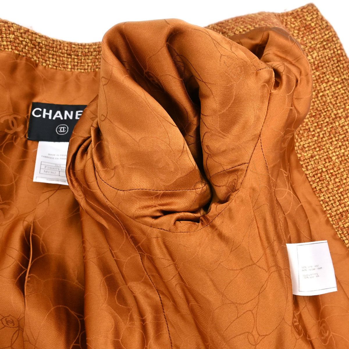 Chanel 2001 Collarless Tweed Jacket Brown #38
