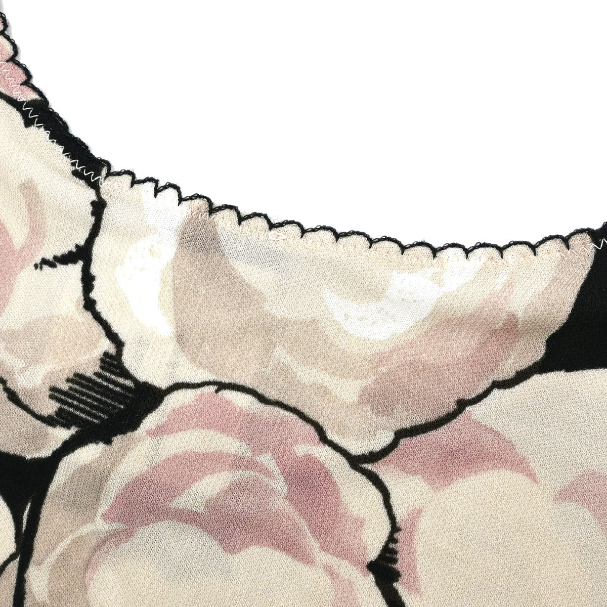 Chanel 2004 Camellia All-over Print Tank Top Beige Black #34