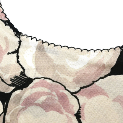 Chanel 2004 Camellia All-over Print Tank Top Beige Black #34