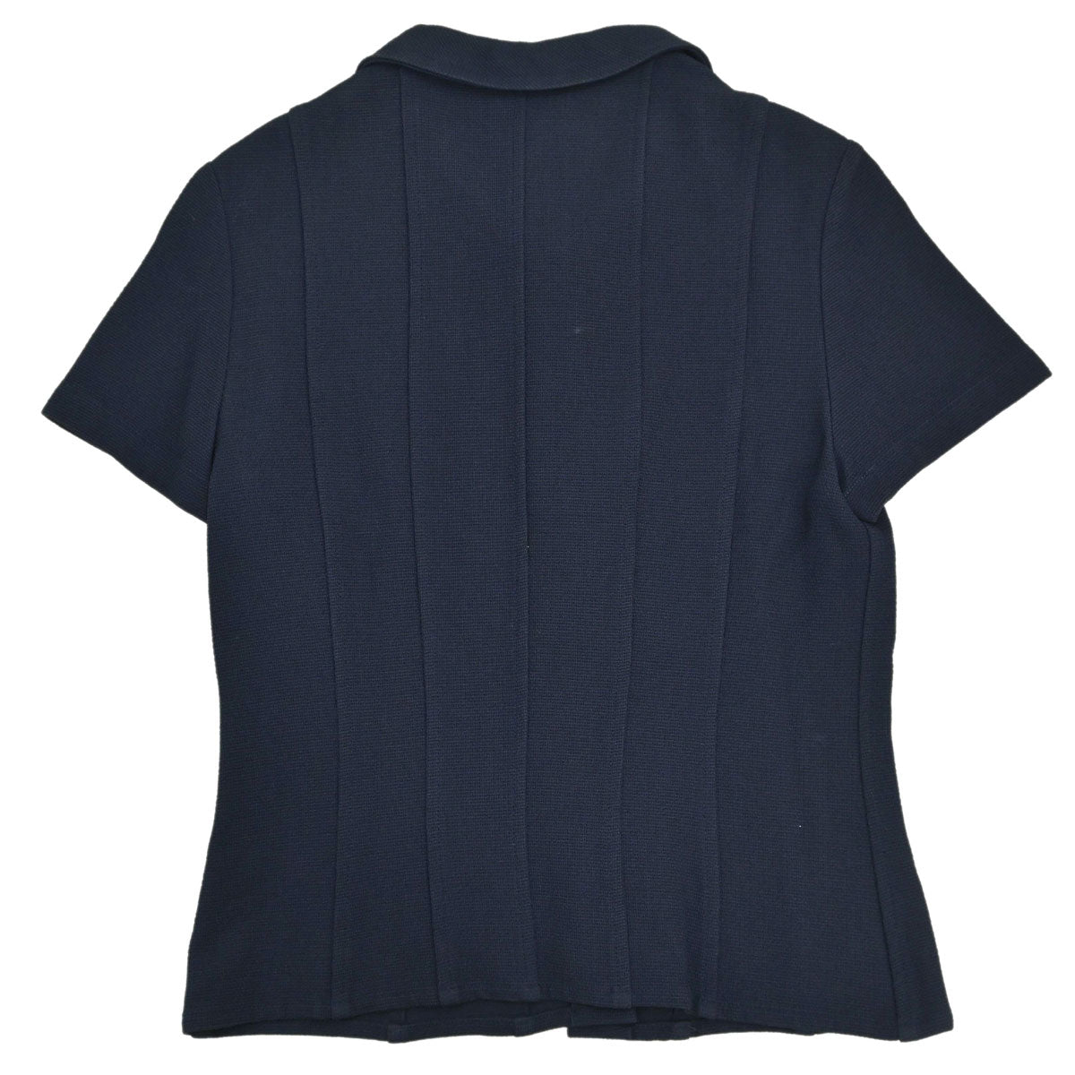 Chanel Button Up Short Sleeve Top Navy