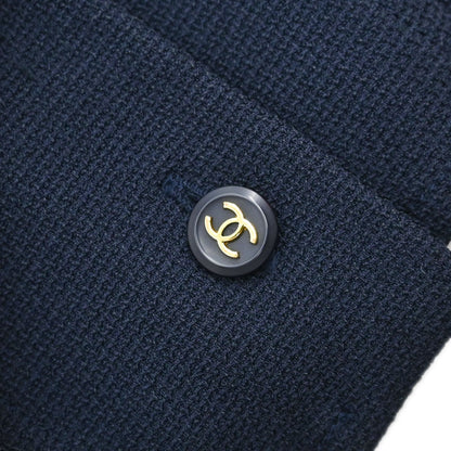 Chanel Button Up Short Sleeve Top Navy