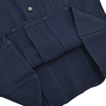 Chanel Button Up Short Sleeve Top Navy