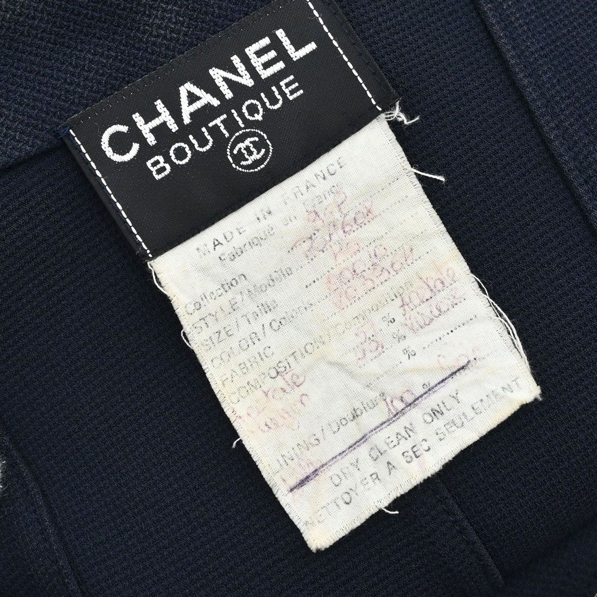 Chanel Button Up Short Sleeve Top Navy