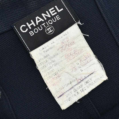 Chanel Button Up Short Sleeve Top Navy