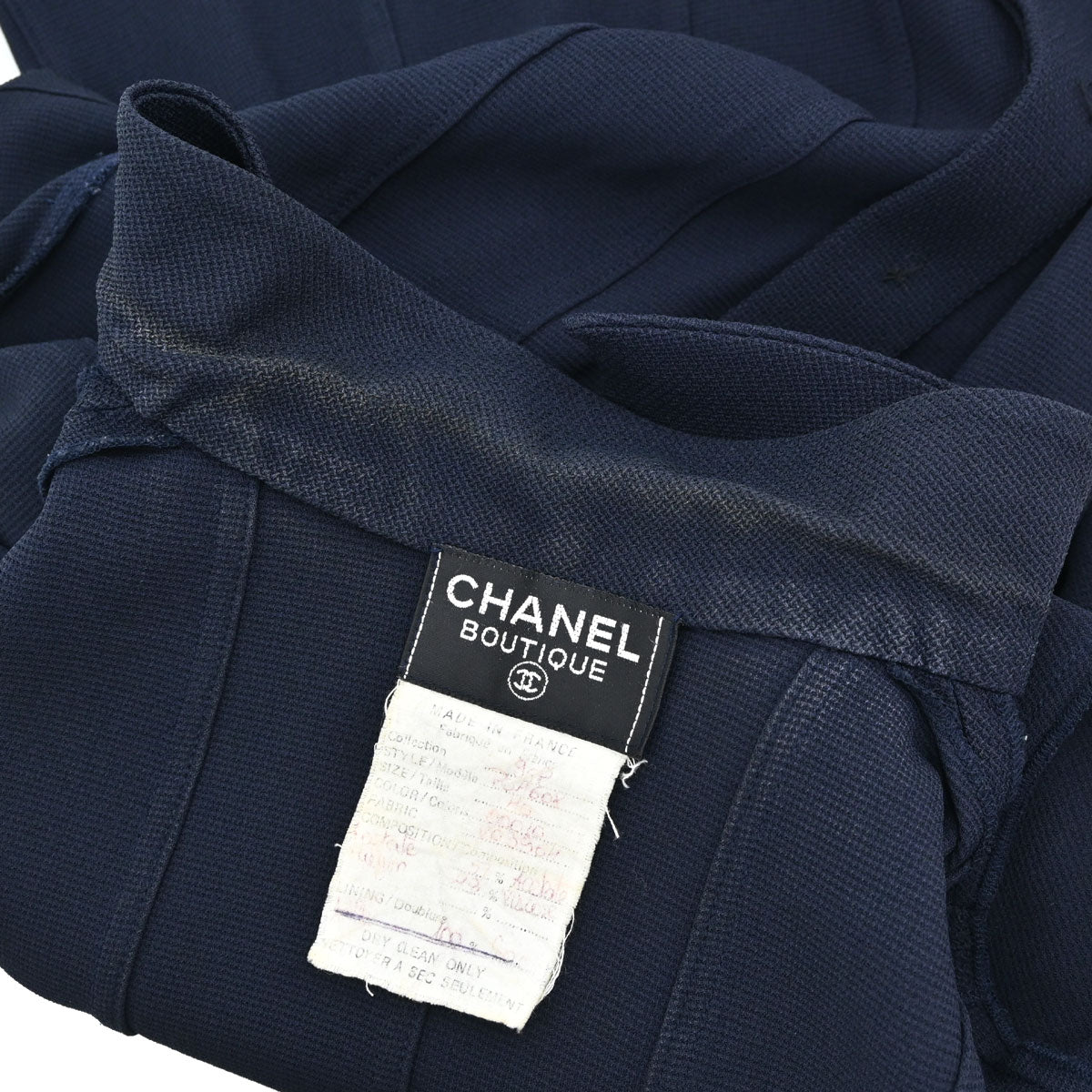 Chanel Button Up Short Sleeve Top Navy