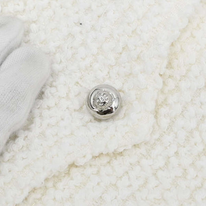 Chanel 2011 Setup Suit Jacket Skirt White Tweed #42