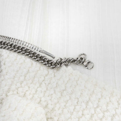 Chanel 2011 Setup Suit Jacket Skirt White Tweed #42