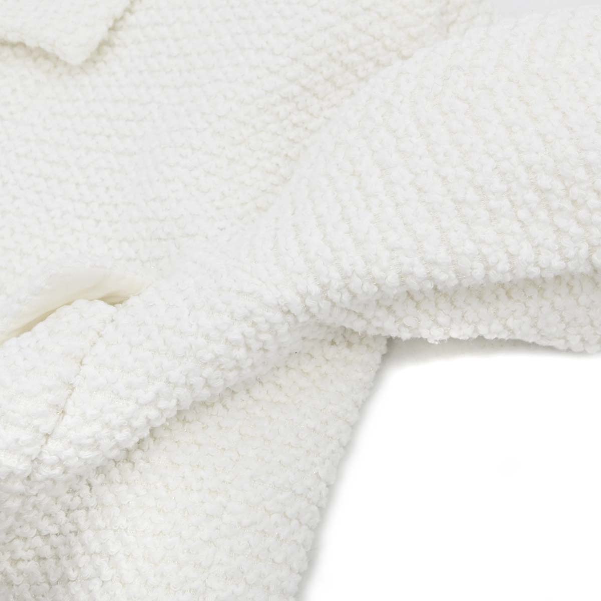 Chanel 2011 Setup Suit Jacket Skirt White Tweed #42