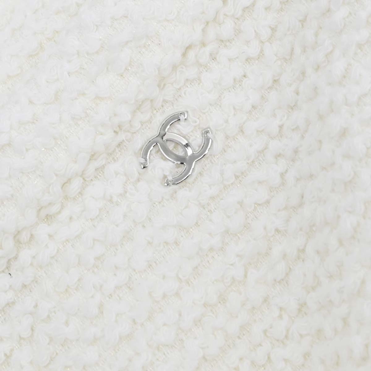 Chanel 2011 Setup Suit Jacket Skirt White Tweed #42
