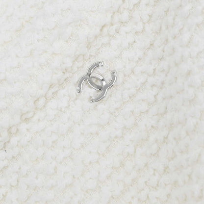 Chanel 2011 Setup Suit Jacket Skirt White Tweed #42