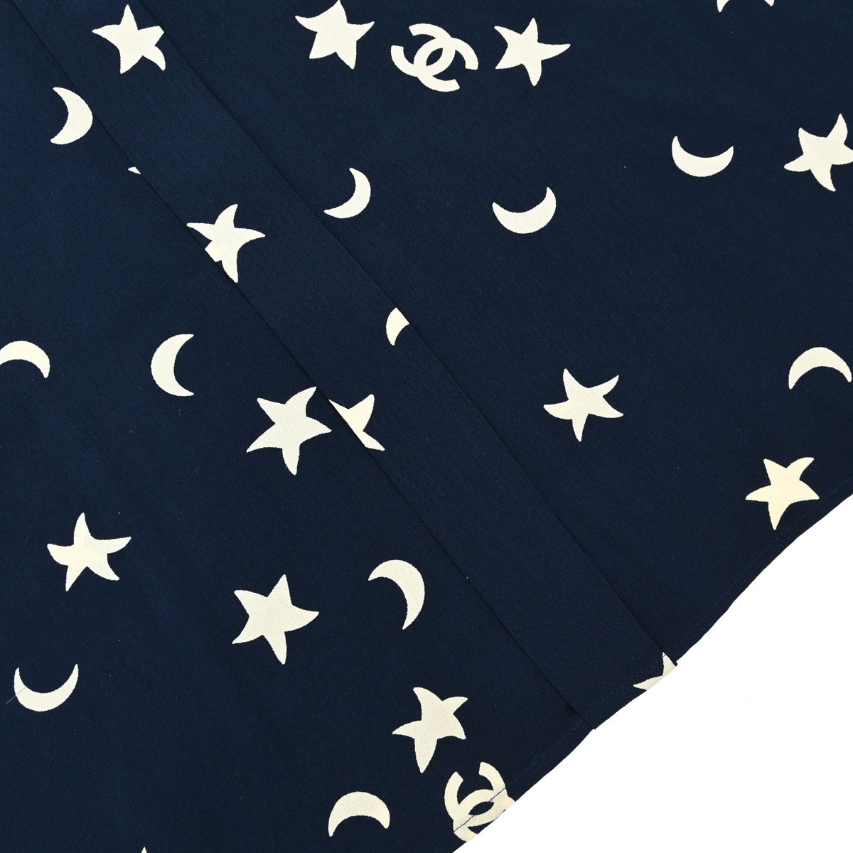 Chanel 2008 Sleeveless Top All-over Print Star Moon CC Navy #42