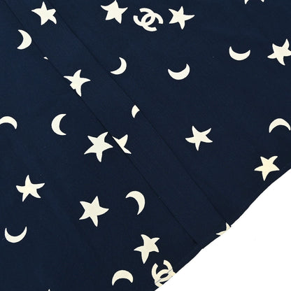 Chanel 2008 Sleeveless Top All-over Print Star Moon CC Navy #42
