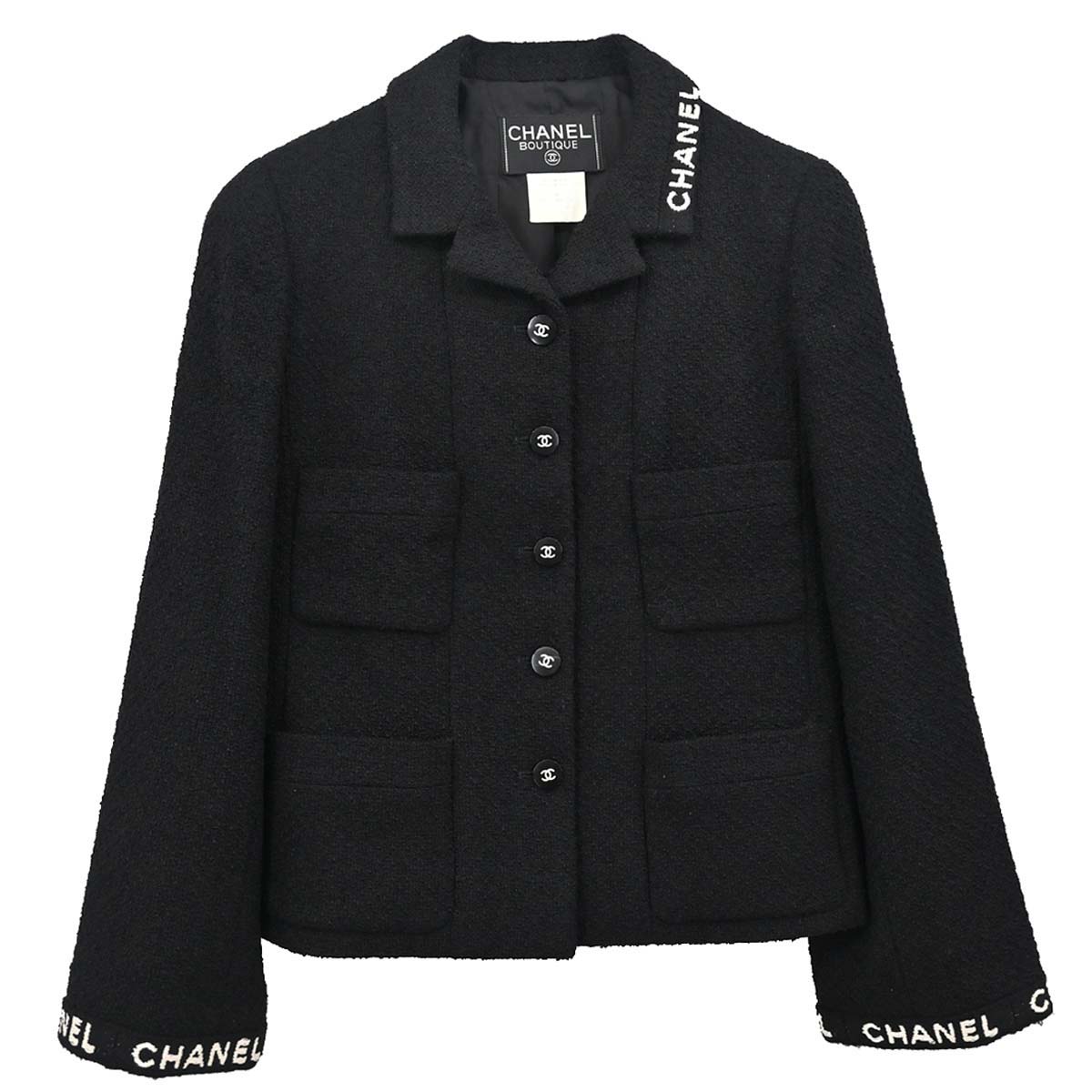 Chanel 1995 Tweed Jacket Black #38