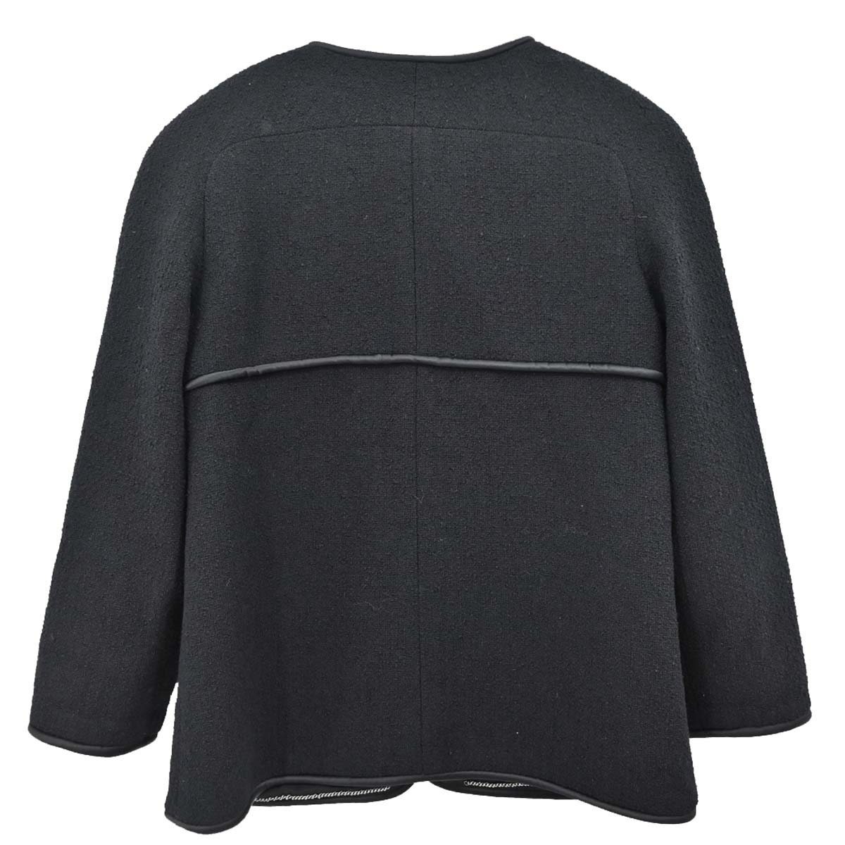Chanel 2015-2016 Collarless Tweed Jacket Black #44