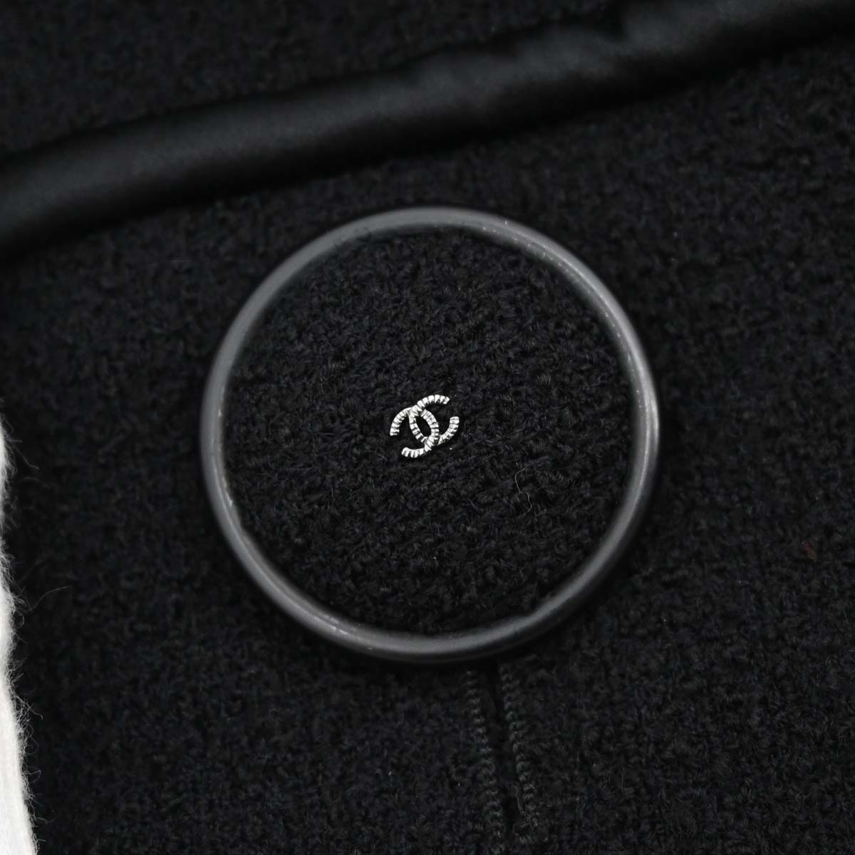 Chanel 2015-2016 Collarless Tweed Jacket Black #44