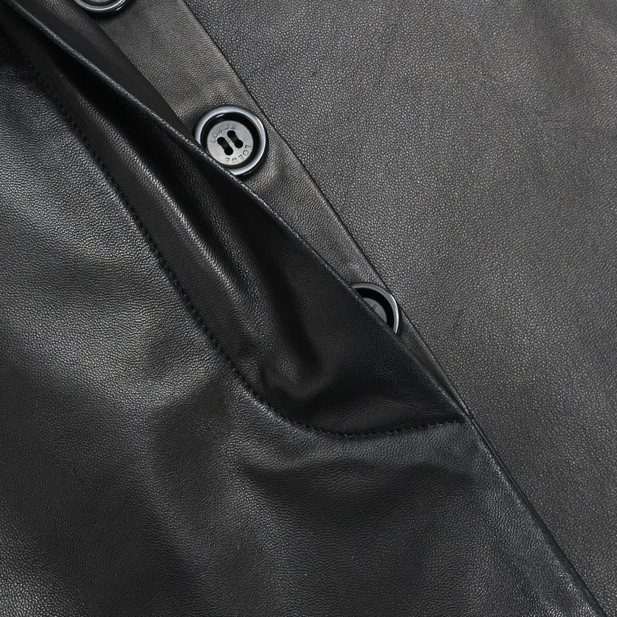 Loewe Single Breasted Leather Jacket Dark Brown #42