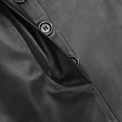 Loewe Single Breasted Leather Jacket Dark Brown #42