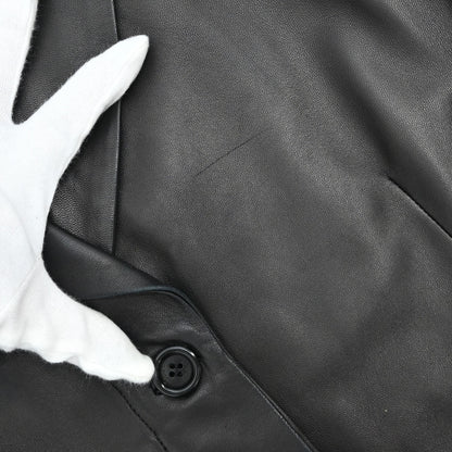 Loewe Single Breasted Leather Jacket Dark Brown #42