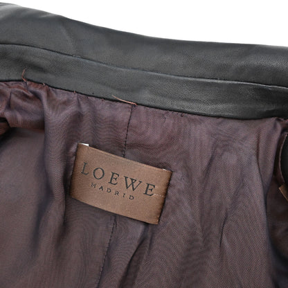 Loewe Single Breasted Leather Jacket Dark Brown #42