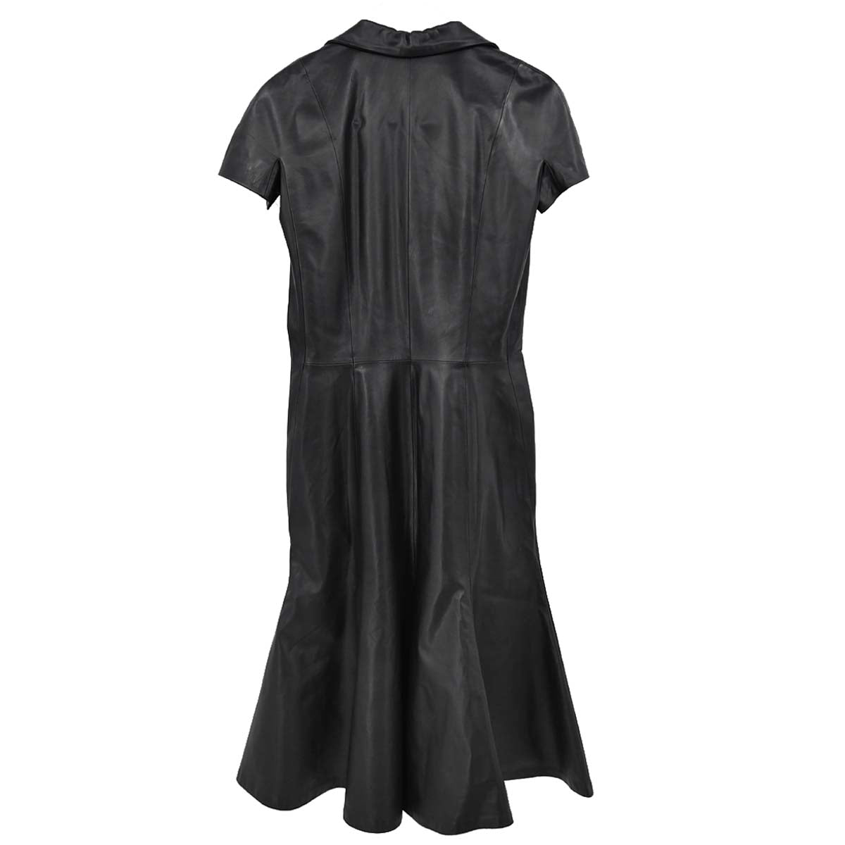Loewe Short Sleeve Leather Dress Black #38