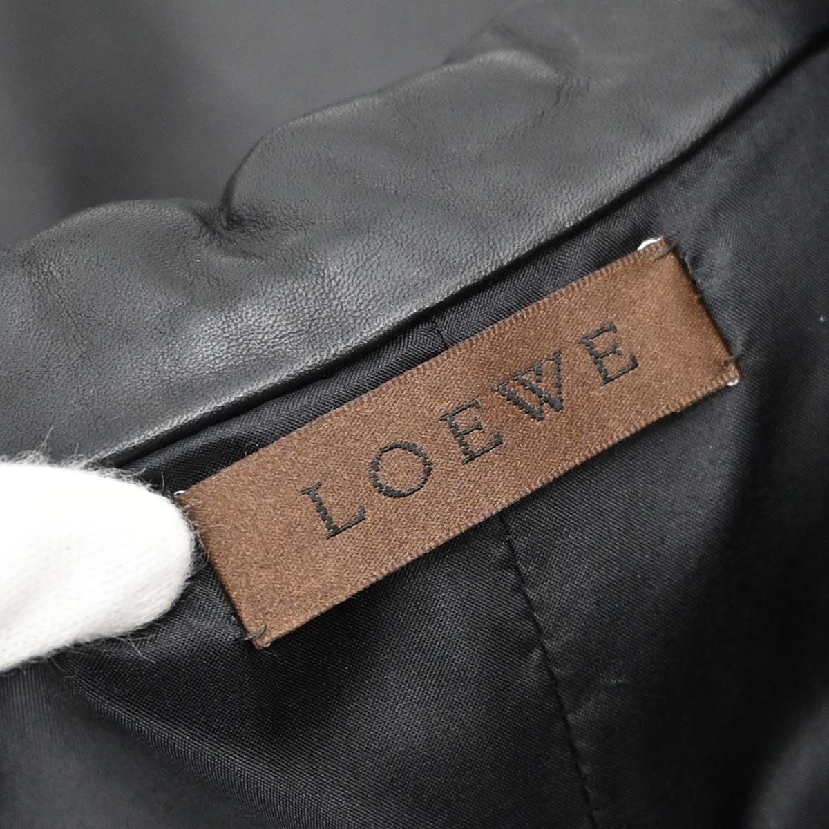 Loewe Short Sleeve Leather Dress Black #38